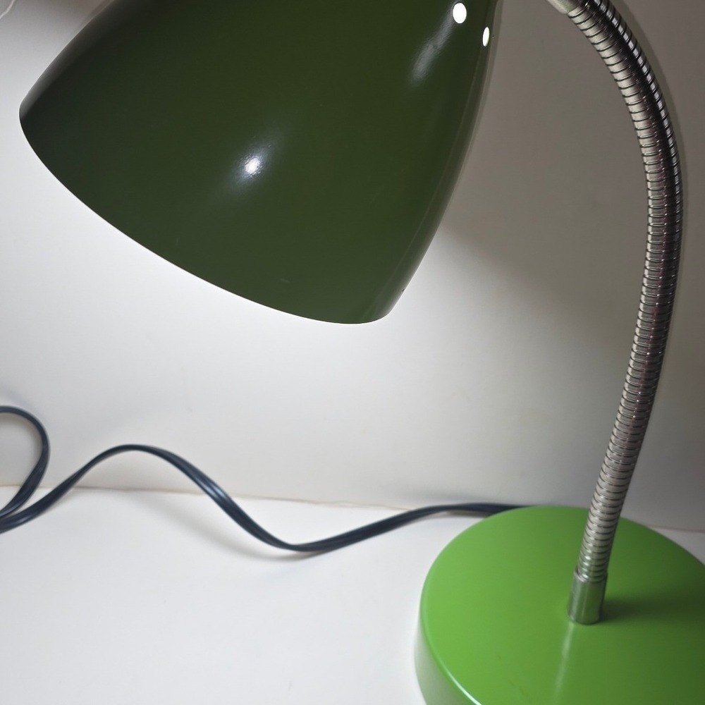 Lime Green Gooseneck Desk Lamp Retro Mid Century Modern Flexible Task‎ Light - Picture 3 of 7